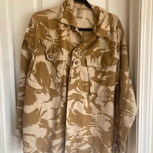 Brown camo button up